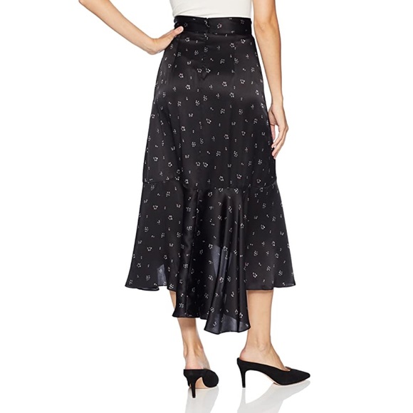 THE KOOPLES | Black floral 100% silk ruffle skirt - Picture 3 of 7